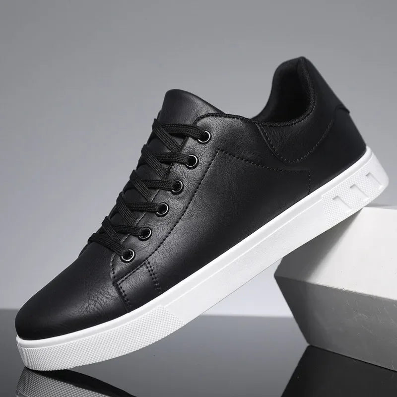 Men's Leather-Look Trainers, Lace-Up Sneakers 2 - view 2