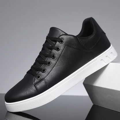 Men's Leather-Look Trainers, Lace-Up Sneakers 2 - view 2