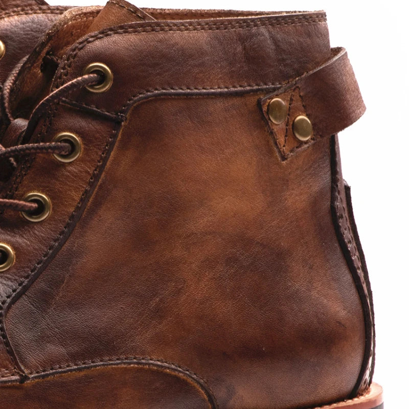 Men's Retro Leather-Look Boots, Winter - view 7