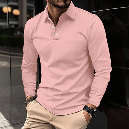 Men's Polo Long-Sleeve Shirt, Knitted - view 3