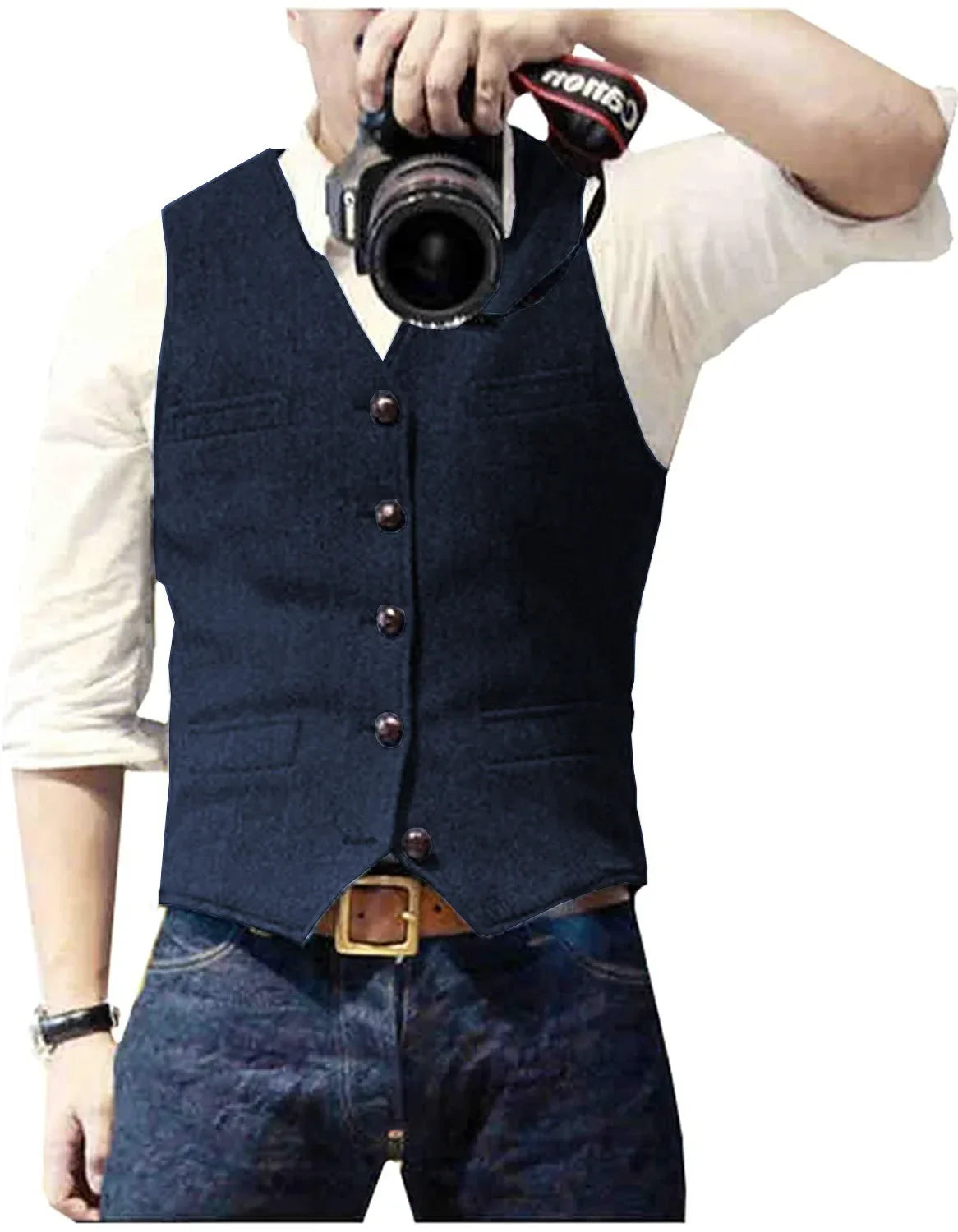 Men's Herringbone Tweed Waistcoat, Gilet
