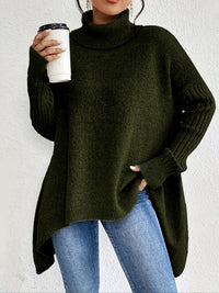 Women's Oversized Turtleneck Jumper, Cashmere Blend Knit Sweater