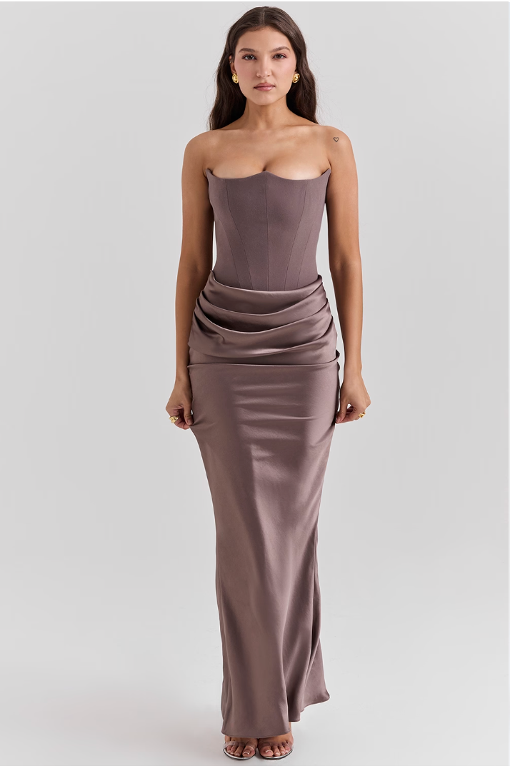 Shayla | Elegant Sleeveless Maxi Dress In Corset Style