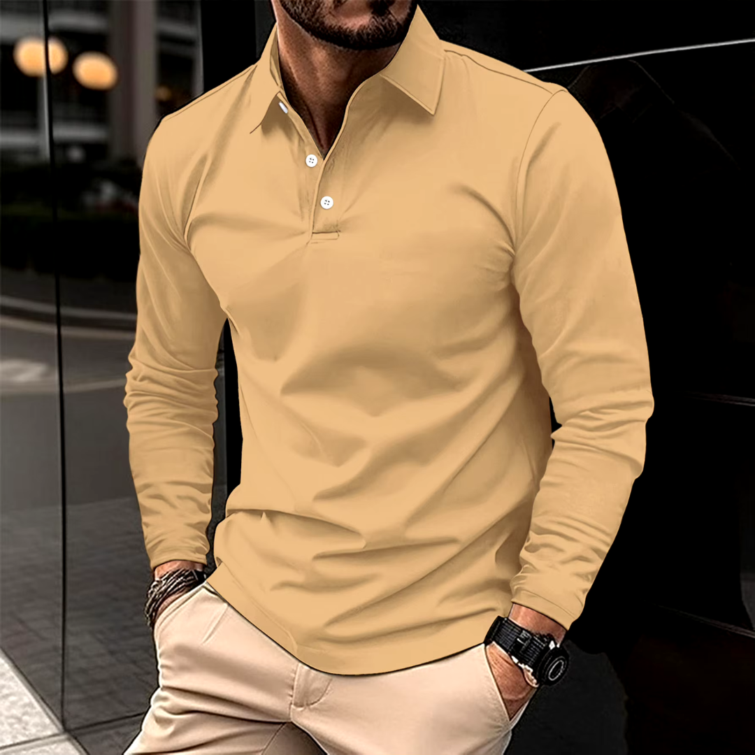 Men's Polo Long-Sleeve Shirt, Knitted - view 7
