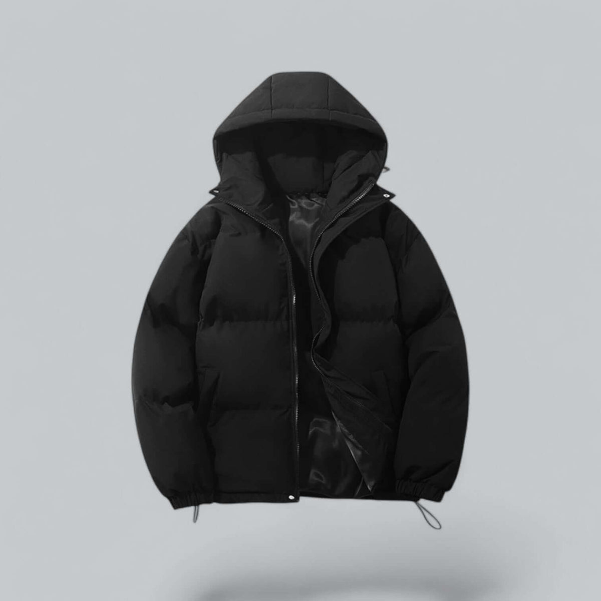 Men's Quilted Puffer Jacket with Hooded and Padded - front view
