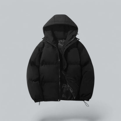 Men's Quilted Puffer Jacket with Hooded and Padded - front view