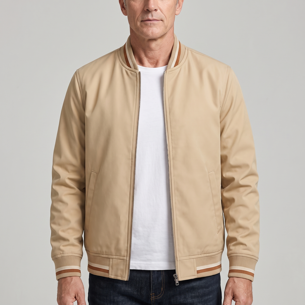 Men's Open-Front Jacket, Zip-Up Outerwear