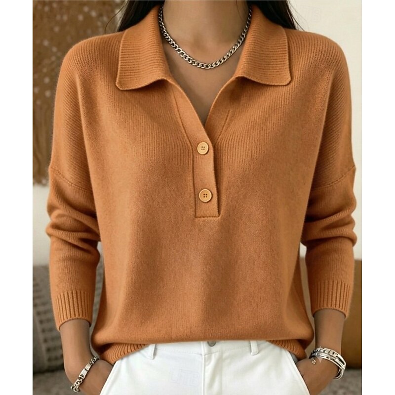Women's Collared Polo Shirt, Knitted - view 4