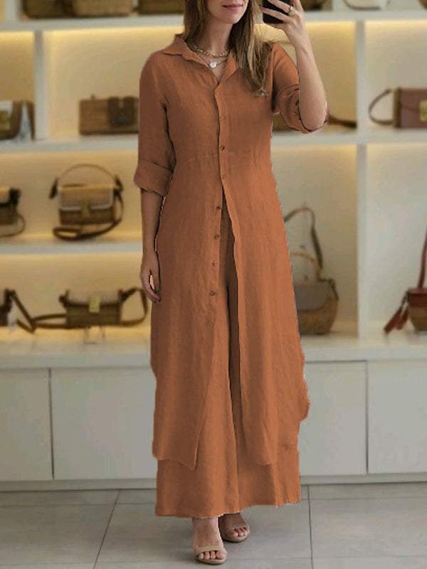 Odett | Long Sleeve Shirt And Trousers Set