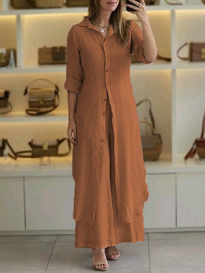 Odett | Long Sleeve Shirt And Trousers Set