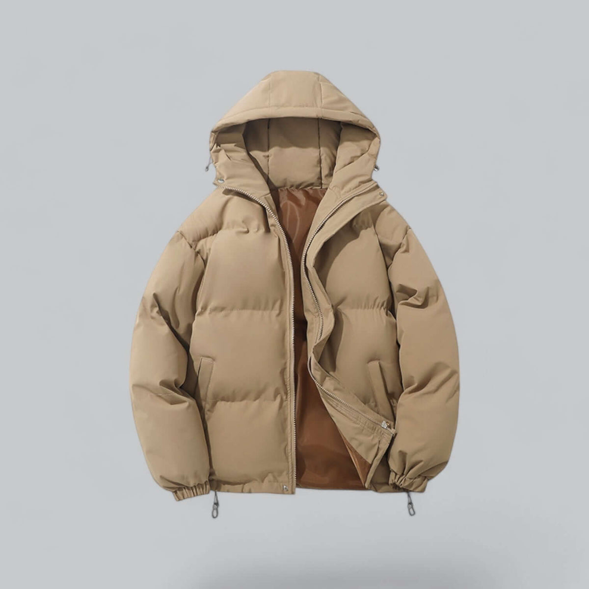 Men's Quilted Puffer Jacket with Hooded and Padded - view 3