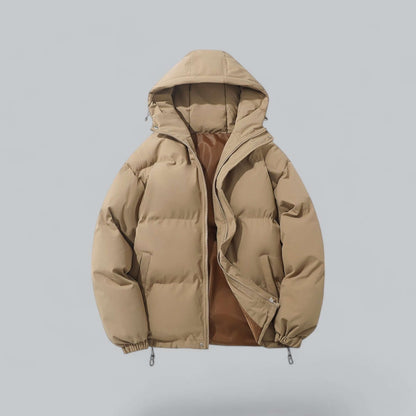 Men's Quilted Puffer Jacket with Hooded and Padded - view 3