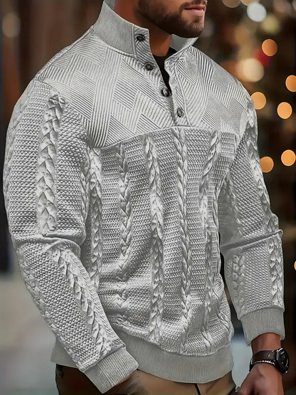 Men's Button Jumper, Knitted Sweater - view 5