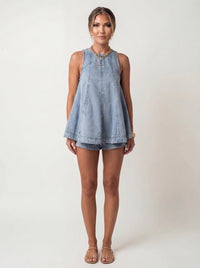Women's Denim Jacket and Wide Leg Trouser Set, Two Piece Co Ord