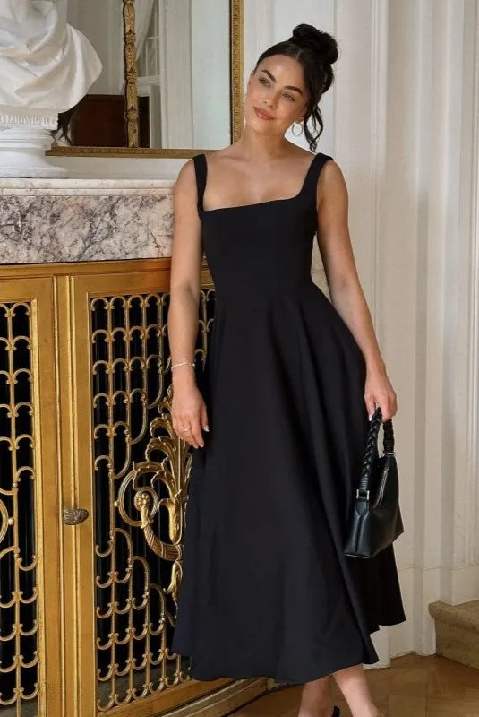 Blake | Midi Dress With Square Neckline And High Waist