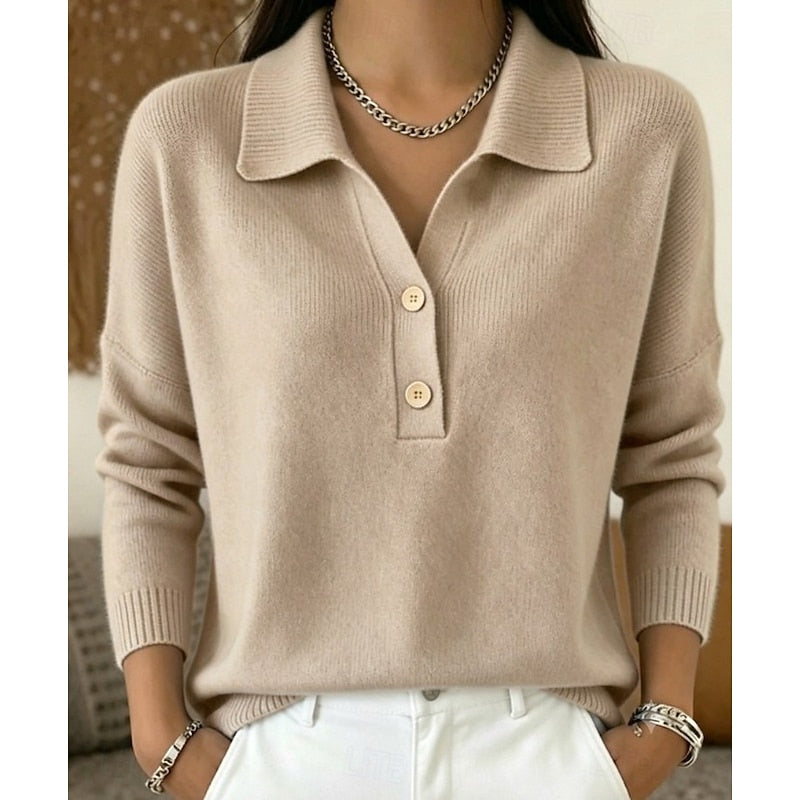Women's Collared Polo Shirt, Knitted - view 3