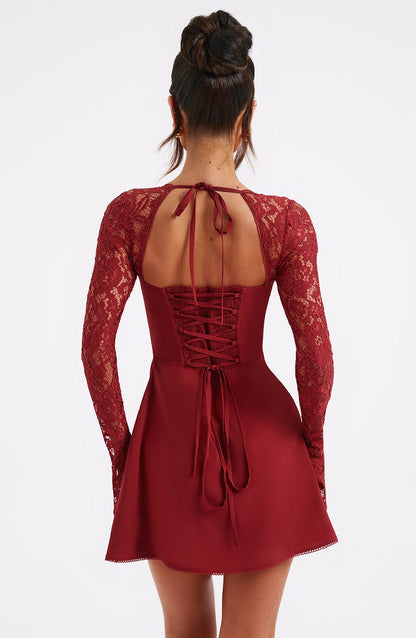 Lizzi | Mini Dress With Lace Sleeves