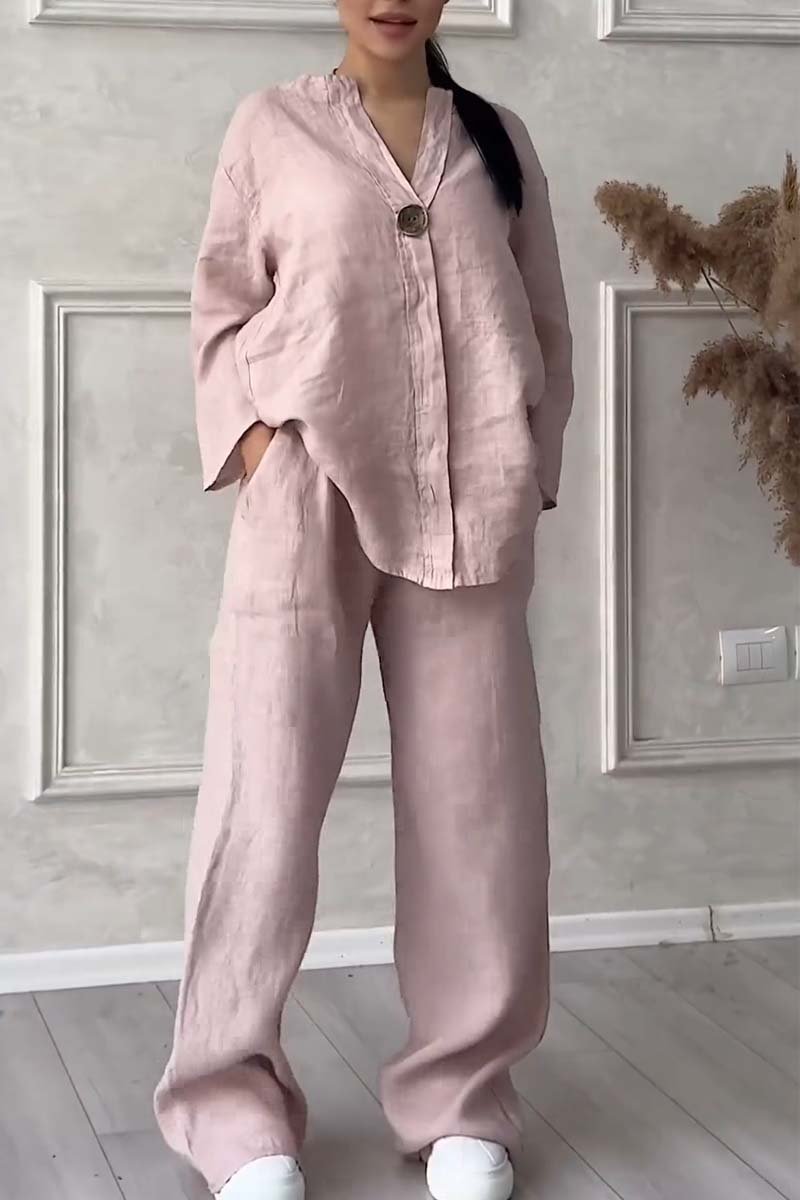 Aina | Casual Two-Piece Set With Button Detail
