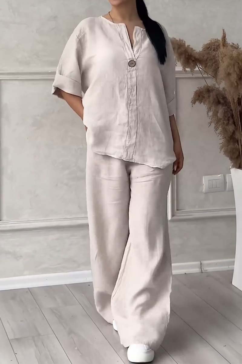 Aina | Casual Two-Piece Set With Button Detail