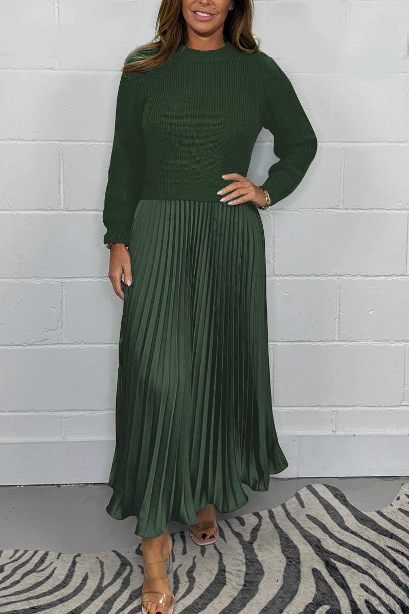 Adina | Long Sleeve Dress With Pleated Skirt