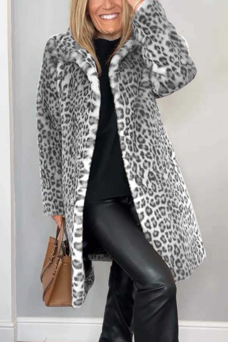 Agnes | Long Leopard Print Coat