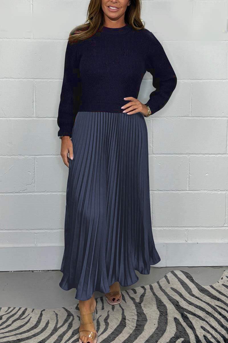 Adina | Long Sleeve Dress With Pleated Skirt
