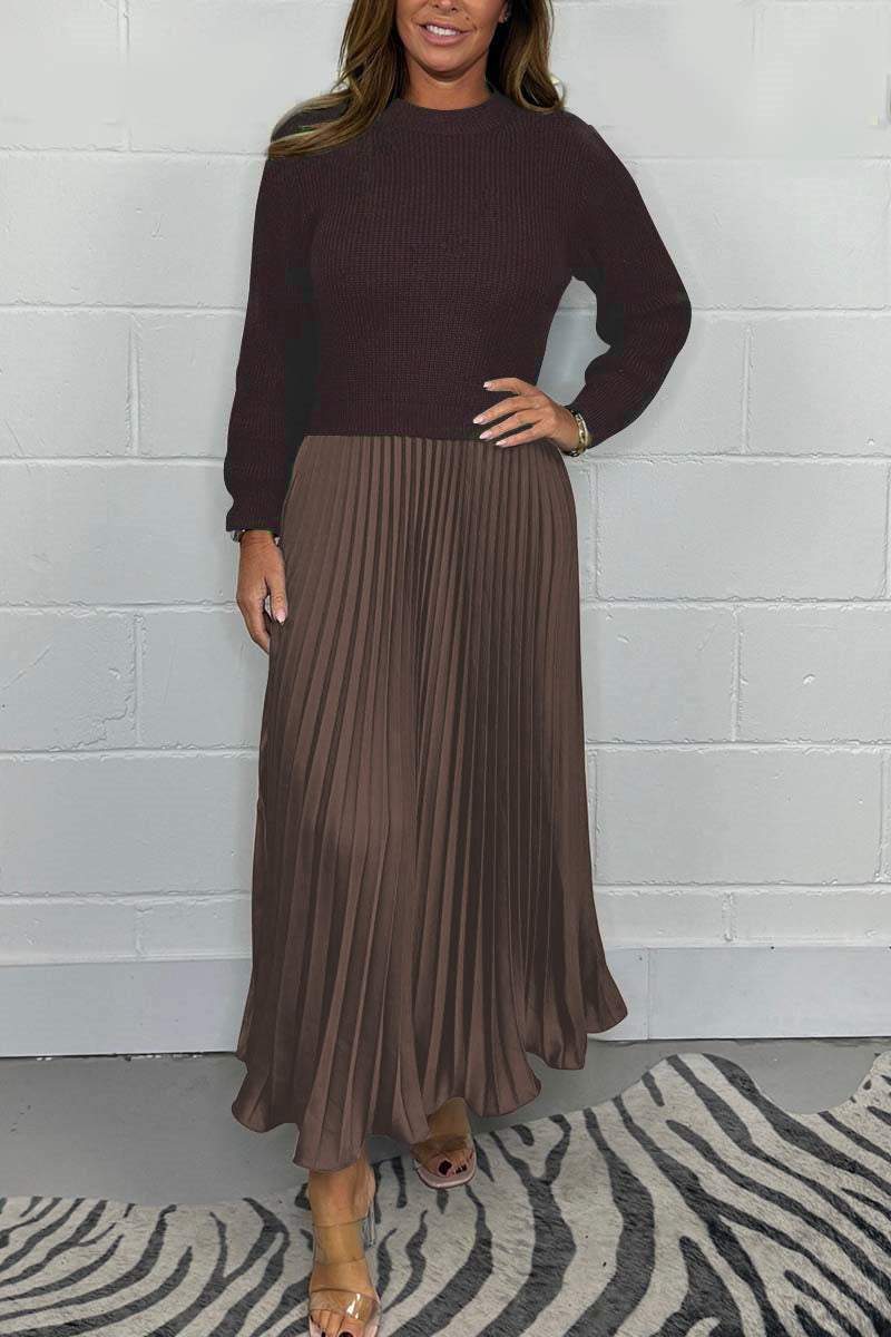 Adina | Long Sleeve Dress With Pleated Skirt
