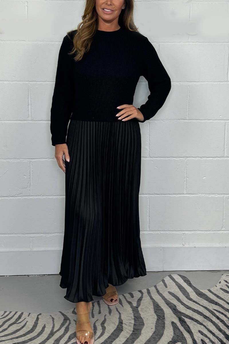 Adina | Long Sleeve Dress With Pleated Skirt