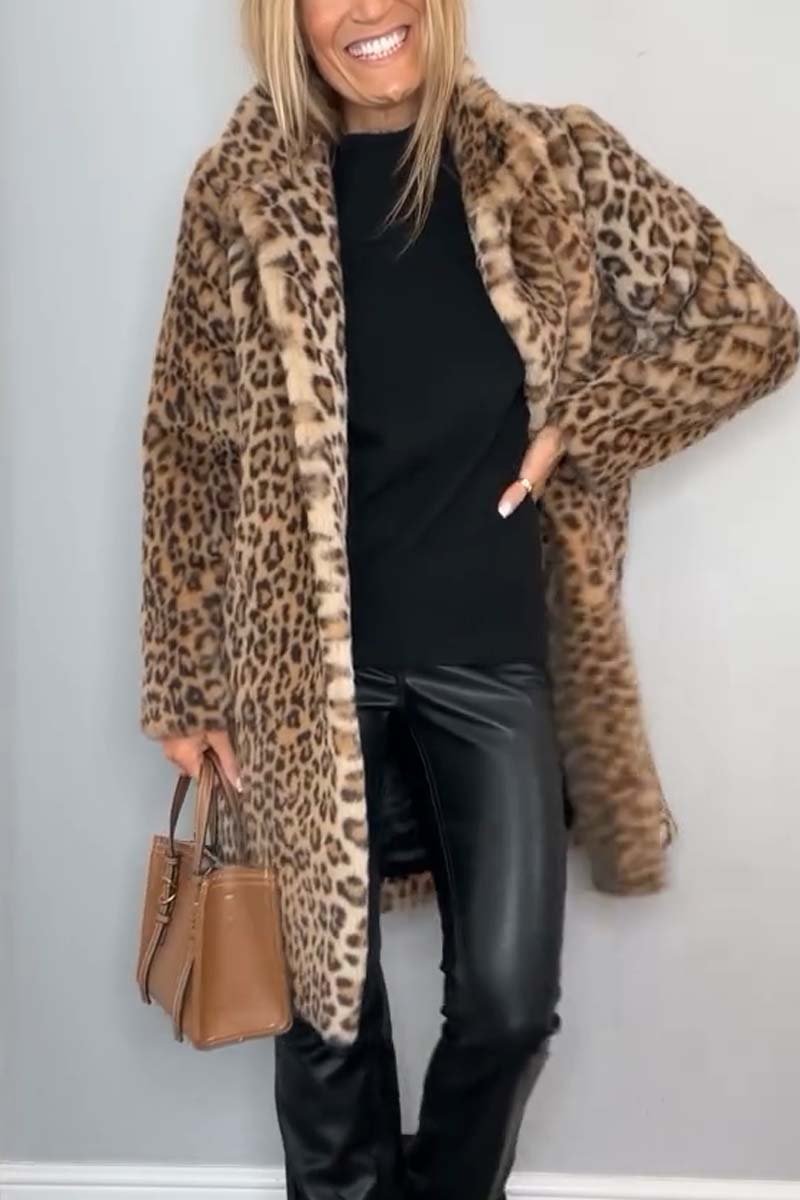 Agnes | Long Leopard Print Coat