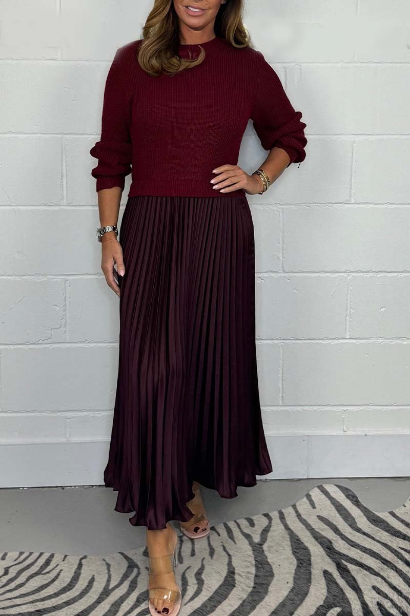 Adina | Long Sleeve Dress With Pleated Skirt
