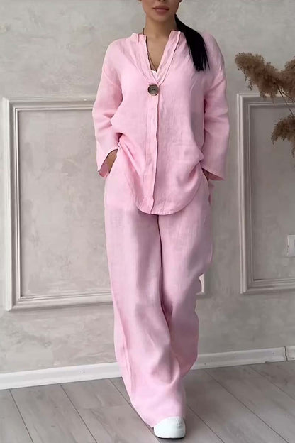 Aina | Casual Two-Piece Set With Button Detail