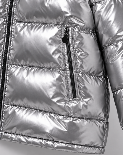 Men's Quilted Puffer Jacket with Zip-Up and Hooded - view 9