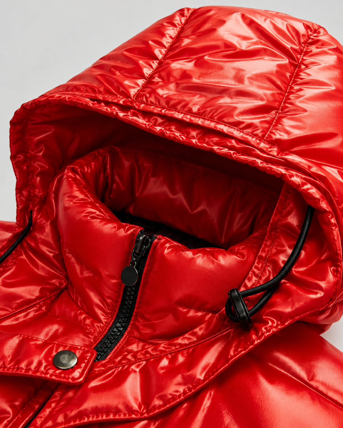 Men's Quilted Puffer Jacket with Zip-Up and Hooded - view 10