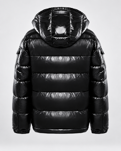Men's Quilted Puffer Jacket with Zip-Up and Hooded - view 11