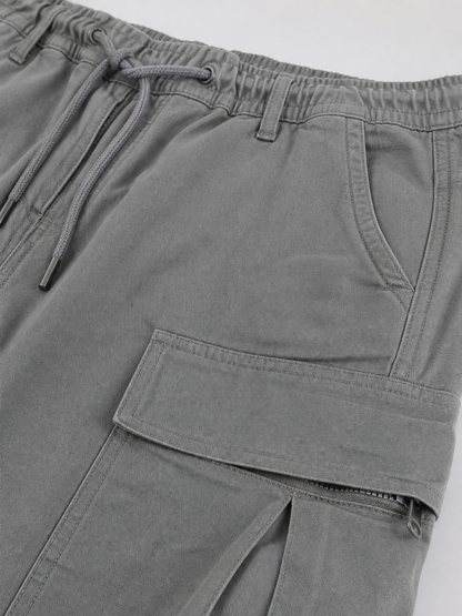 Men's Drawstring Cargo Trousers, Casual - view 6