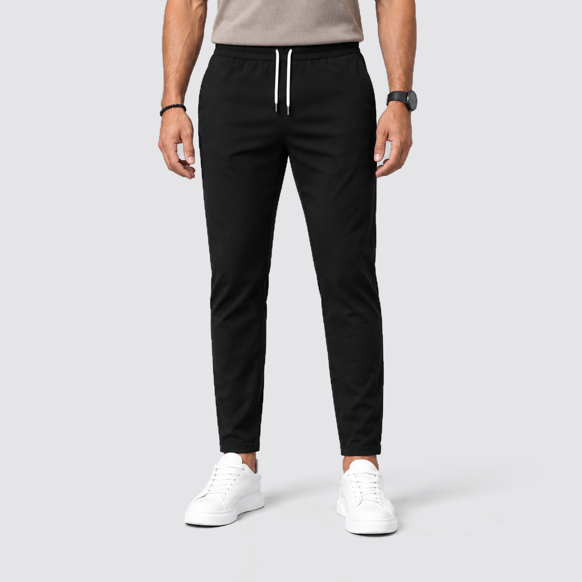 Men's Slim Fit Drawstring Trousers, Casual - view 16