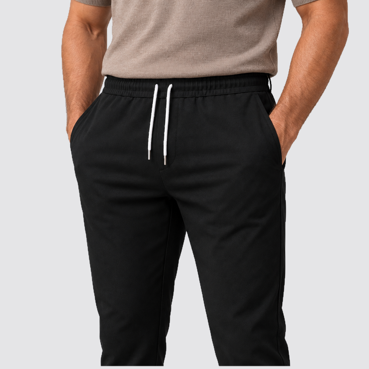 Men's Slim Fit Drawstring Trousers, Casual - view 17