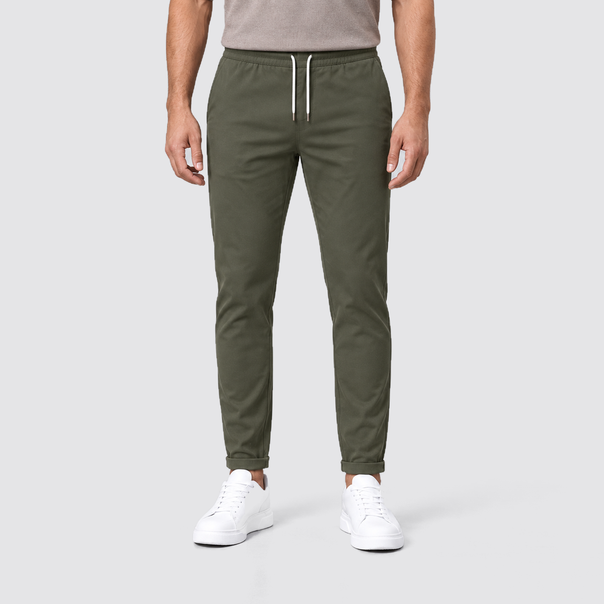 Men's Slim Fit Drawstring Trousers, Casual - view 12