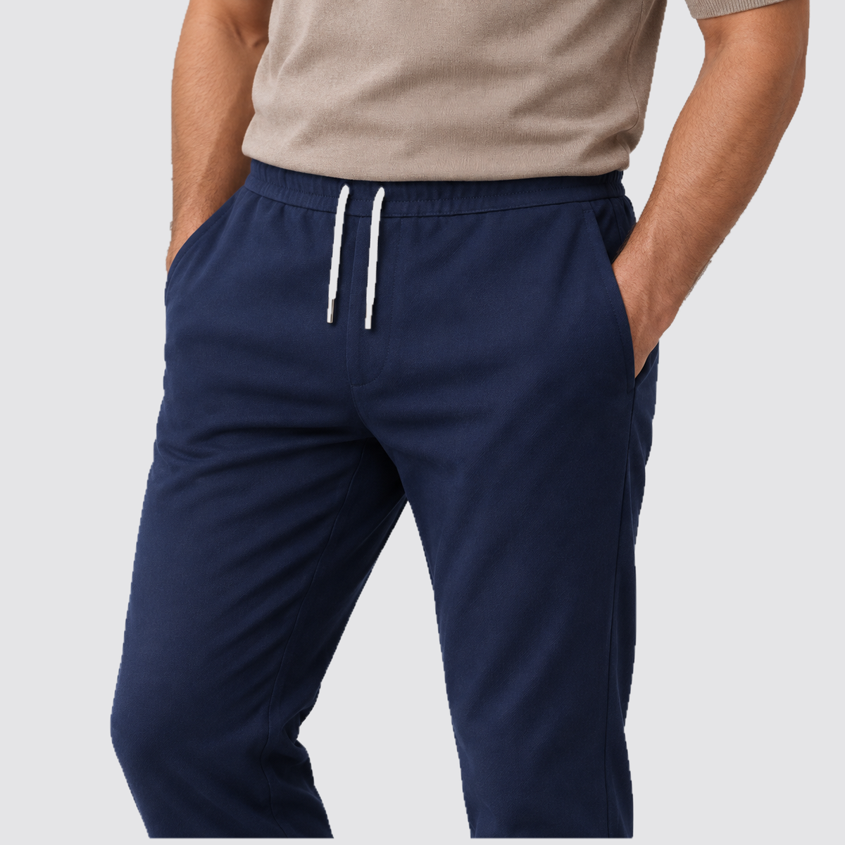 Men's Slim Fit Drawstring Trousers, Casual - view 25
