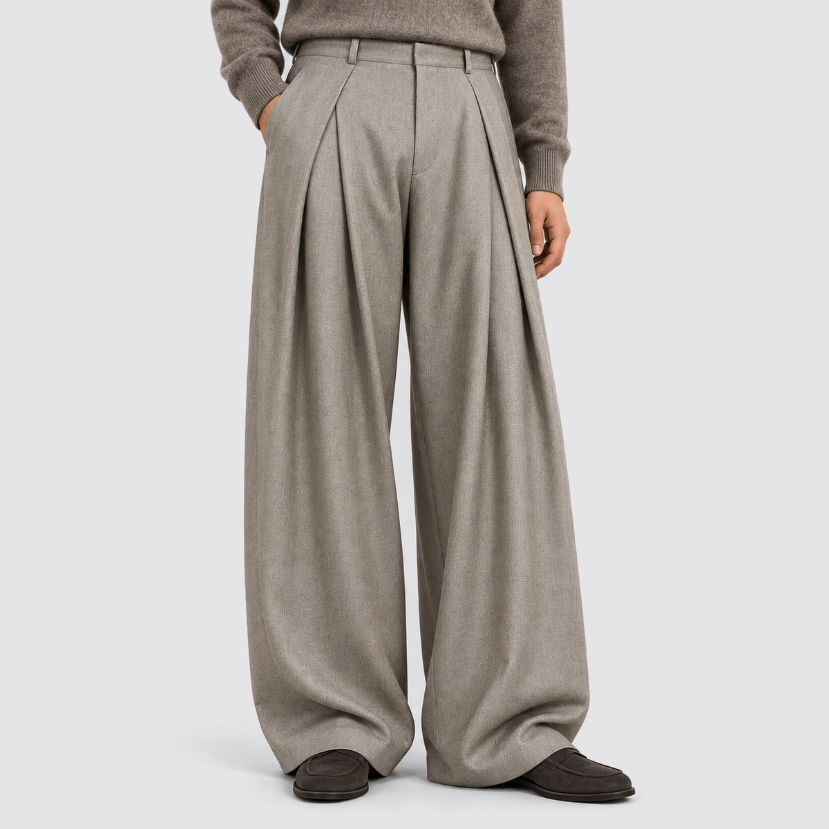 Men's Tailored Wide Leg Trousers, Casual - view 3
