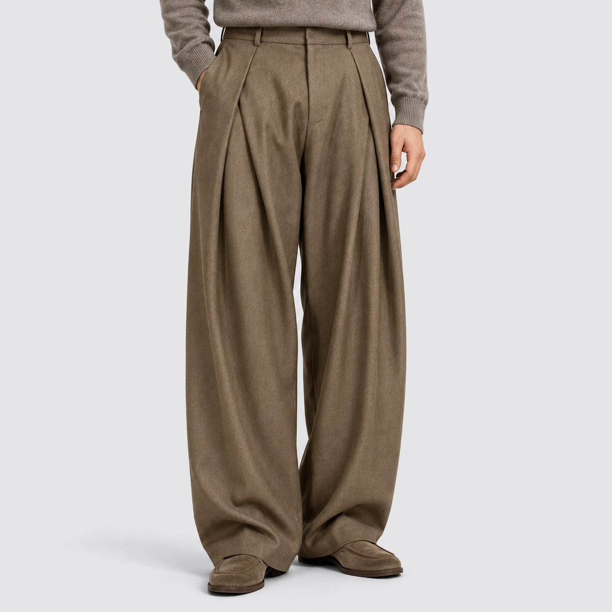 Men's Tailored Wide Leg Trousers, Casual