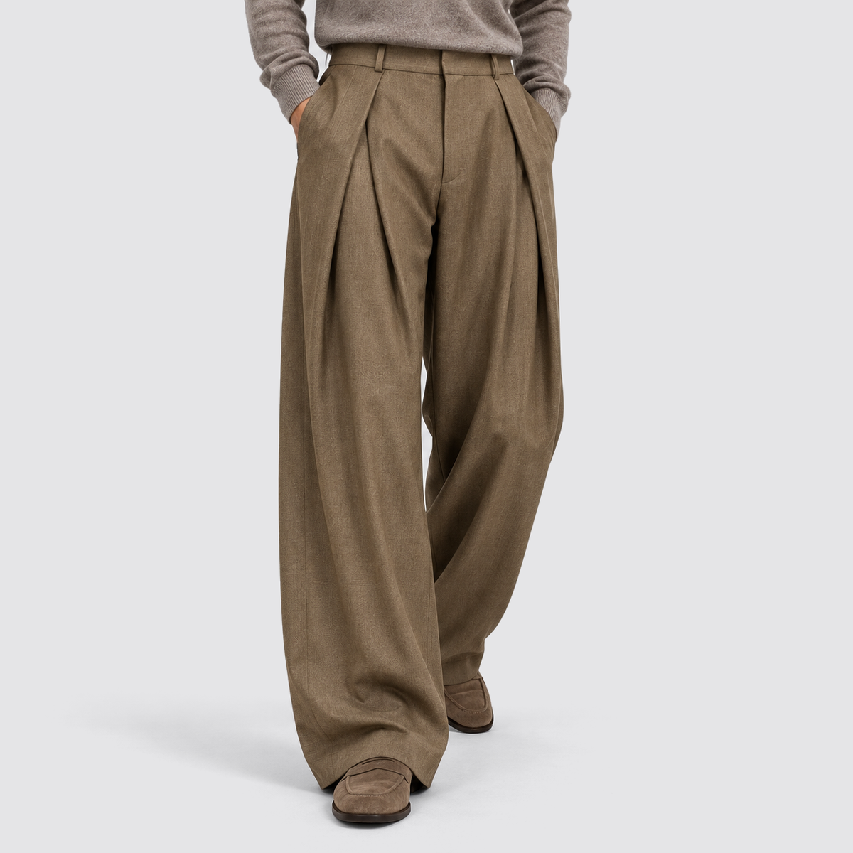 Men's Tailored Wide Leg Trousers, Casual - view 6