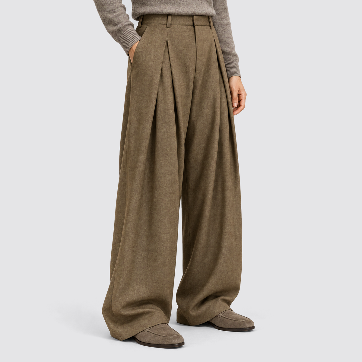 Men's Tailored Wide Leg Trousers, Casual - view 5