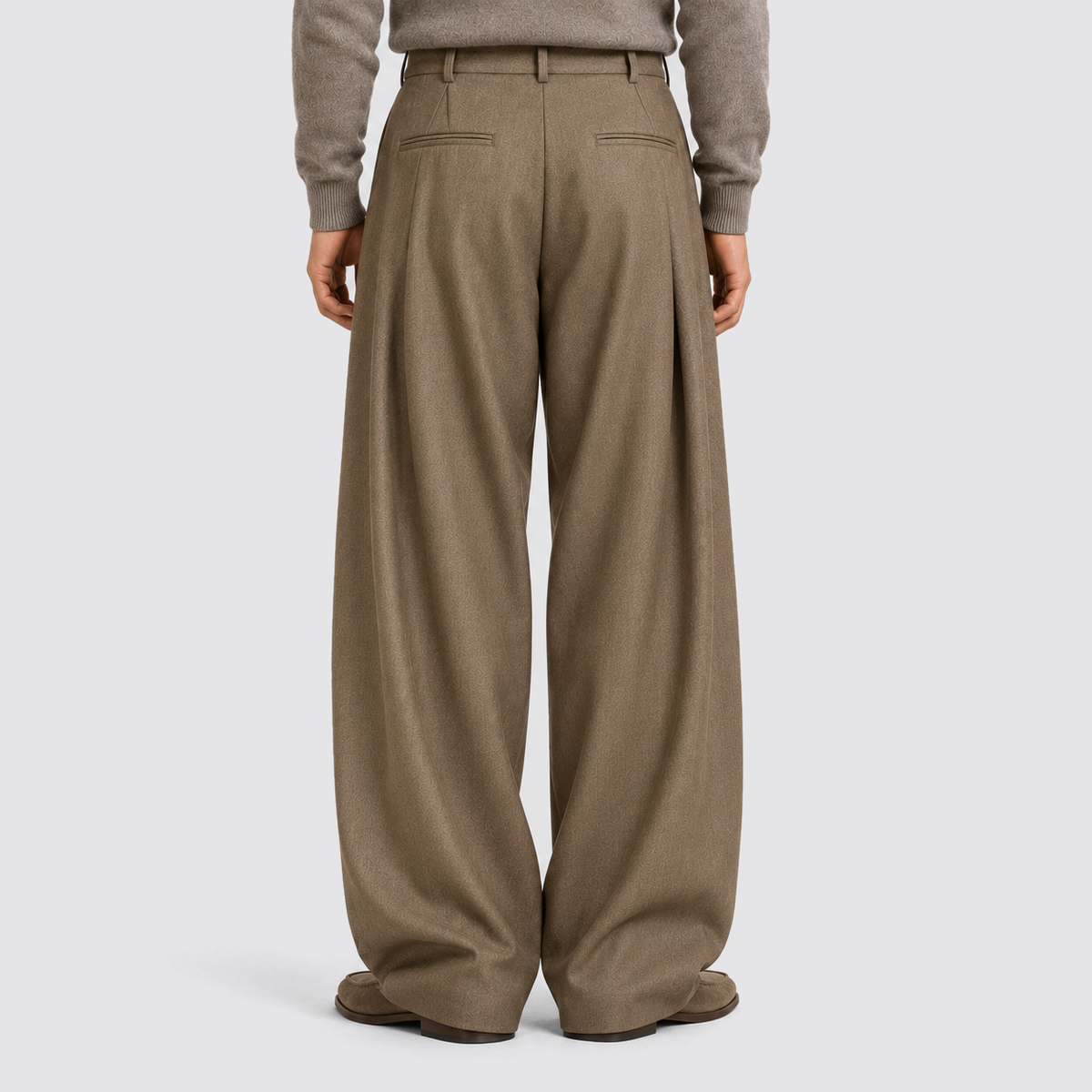 Men's Tailored Wide Leg Trousers, Casual - view 4
