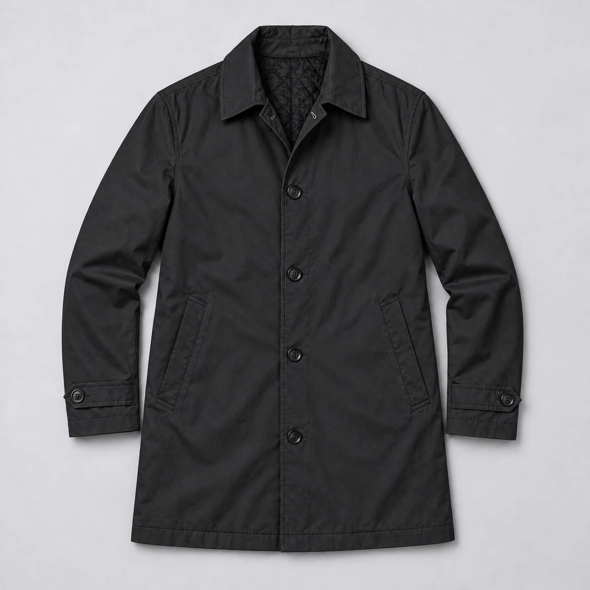 Men's Longline Button Coat, Winter - view 4