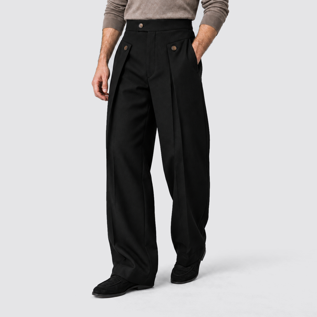 Men's Wide Leg Trousers, Casual
