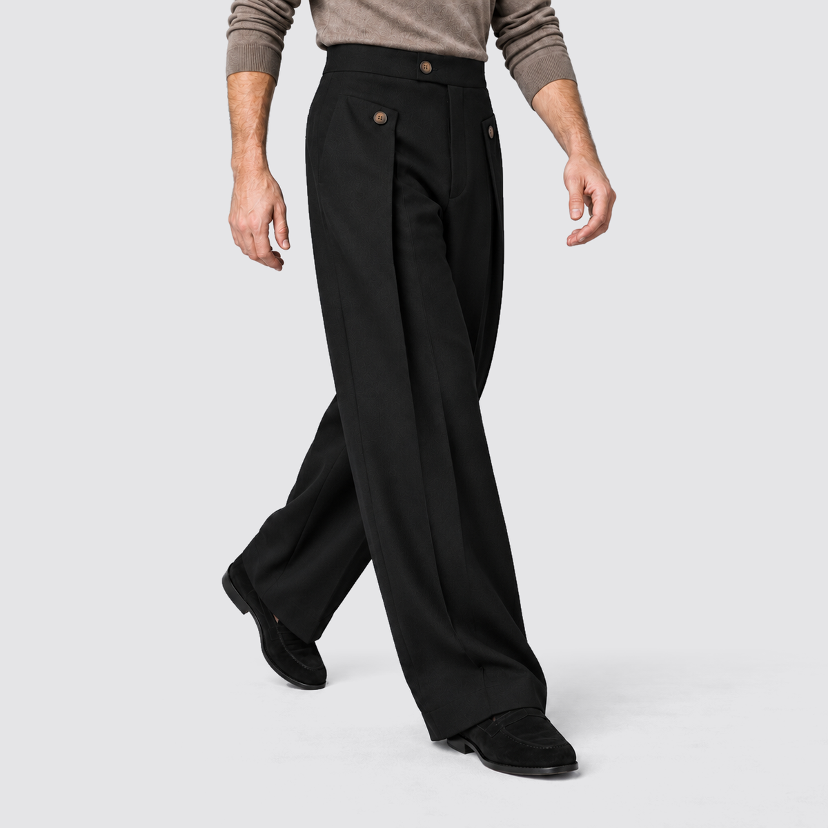 Men's Wide Leg Trousers, Casual - view 7