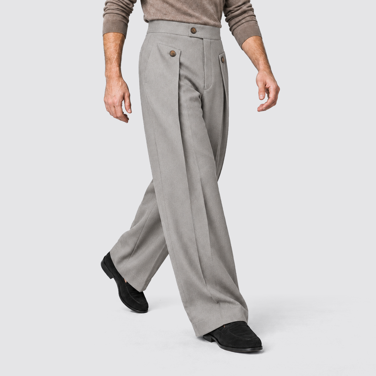 Men's Wide Leg Trousers, Casual - view 14