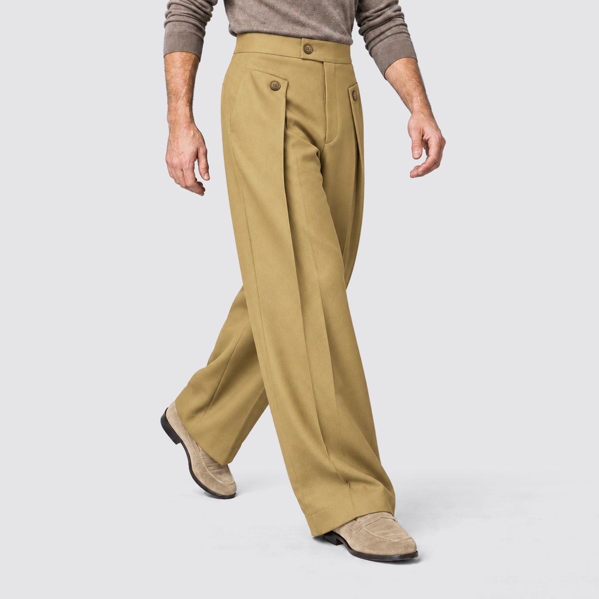 Men's Wide Leg Trousers, Casual - view 10