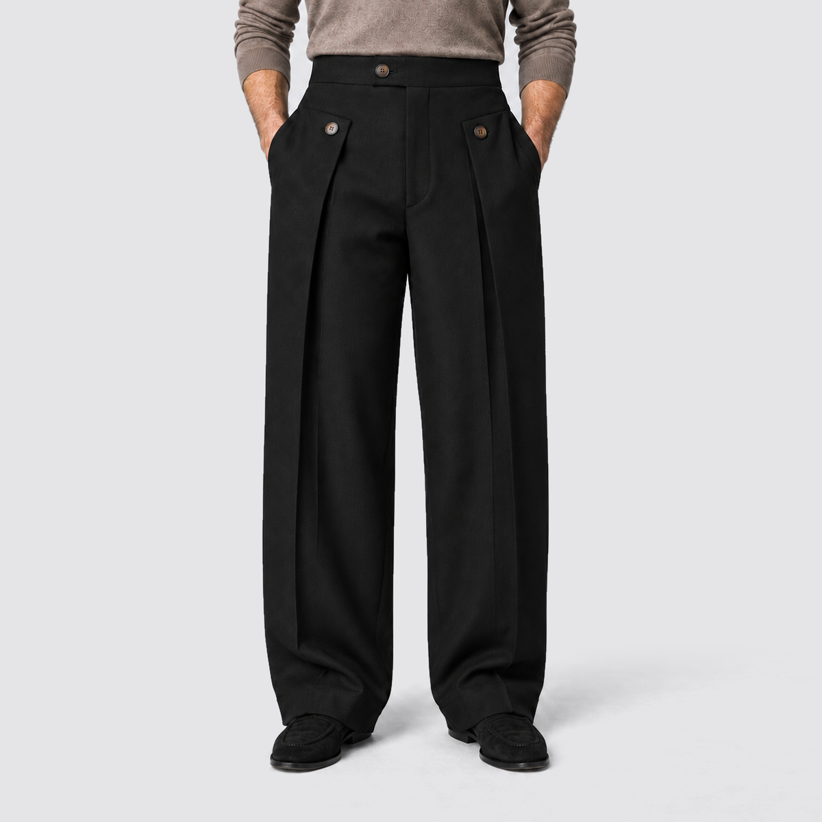 Men's Wide Leg Trousers, Casual - view 8